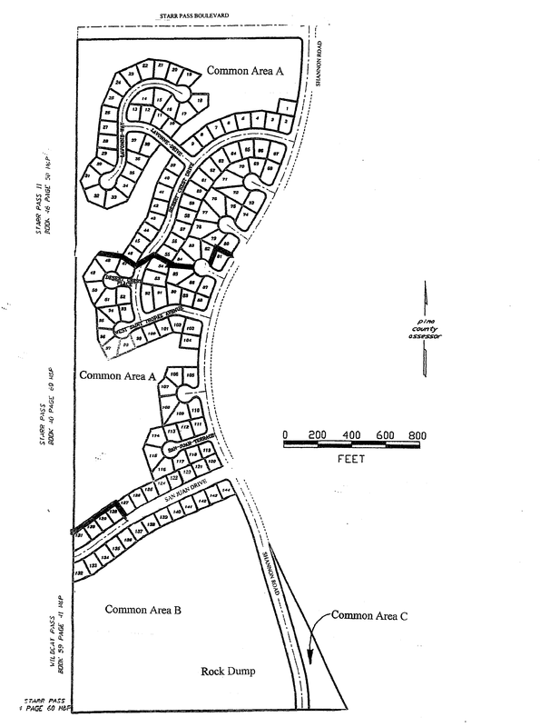 Map of the No. 3 Park West Association common area